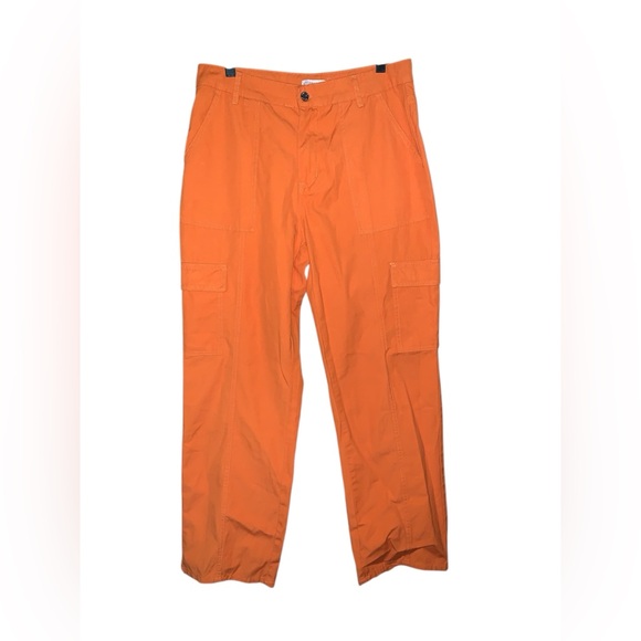 Sincerely Jules Orange Cargo High Rise Straight Leg Pants Size 11‎ - Picture 1 of 7